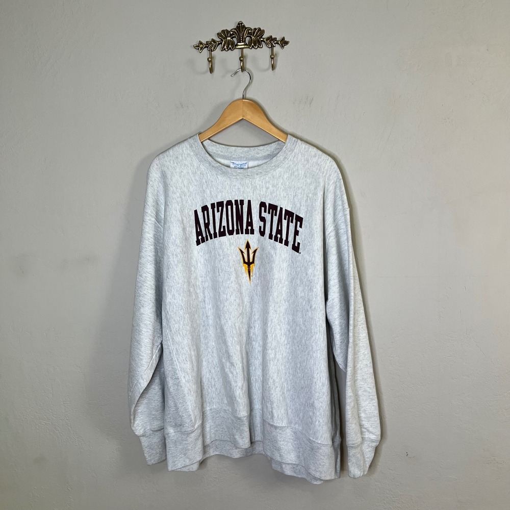 Champion Sweatshirt Reverse Weave Arizona State Mens Size 2XL Grey Sun Devils